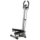 Silver and Black Adjustable Twist Stepper with LCD Screen