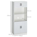 White 5-Tier Kitchen Storage Cabinet with Adjustable Shelf