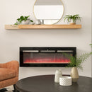 Black 127cm Electric Fireplace, 2000W Wall Mounted Fire with Remote Control