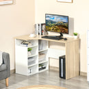 Modern L-Shaped Computer Desk with Storage Shelf