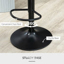 Black Adjustable Swivel Barstools Set of 2 with Footrest