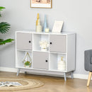 Grey 6-Cube Storage Cabinet with Doors for Dining & Living Room