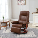 Brown Faux Leather Reclining Armchair with Footrest