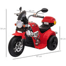 Red Kids 6V Electric Ride-On Motorcycle with Lights and Music