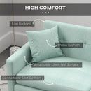 Blue Fabric 2 Seater Sofa with Storage Pockets