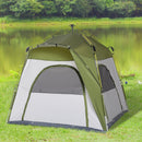 Green 4-Person Automatic Pop-Up Camping Tent