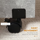 Grey Folding Dining Table with Shelves and Casters