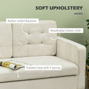 Compact Cream White Loveseat Sofa with Hidden Storage