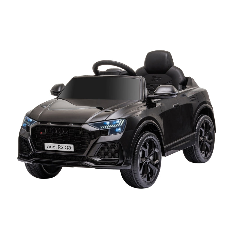 Black Audi RS Q8 6V Kids Electric Ride-On Car with Remote Control and Music