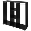 Black Double Open Wardrobe with Hanging Rails and Shelves