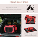 Red Foldable Pet Carrier for Small Pets - Portable Soft-Sided Travel Crate