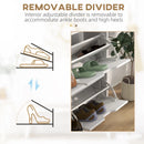 White Shoe Storage Cabinet with 4 Flip Drawers - Organize 16 Pairs of Shoes