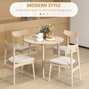 Round Drop Leaf Dining Table, Natural Wood, Seats 4