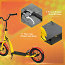 Yellow Kids Kick Scooter with Adjustable Height and Dual Brakes
