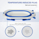 Blue Foldable Baby Bathtub Set with Thermostatic Water Plug