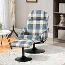 Multicolour Swivel Recliner Chair with Adjustable Backrest and Footstool