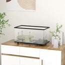 Glass Turtle Tank Aquarium with Basking Platform - 50L, Easy Drainage, Thermometer - Blue