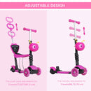 3-Wheel Pink Kids Toddler Scooter with Removable Seat