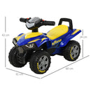 Yellow and Blue Toddler Sound Quad Bike Walker