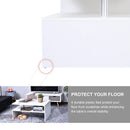 White 2-Tier Coffee Table with Storage and Open Shelf