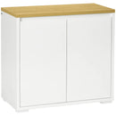 White Kitchen Storage Cabinet with Double Doors and Adjustable Shelf