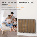 Grey 84 x 60cm Water-Filled Space Heater for Home - Quick Warm-Up Radiator