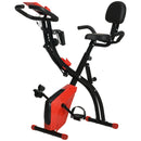 Red Foldable 2-in-1 Exercise Bike with 8-Level Magnetic Resistance