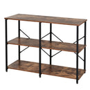 Brown 3-Tier Metal Frame Shelf with Adjustable Feet - 76x120cm