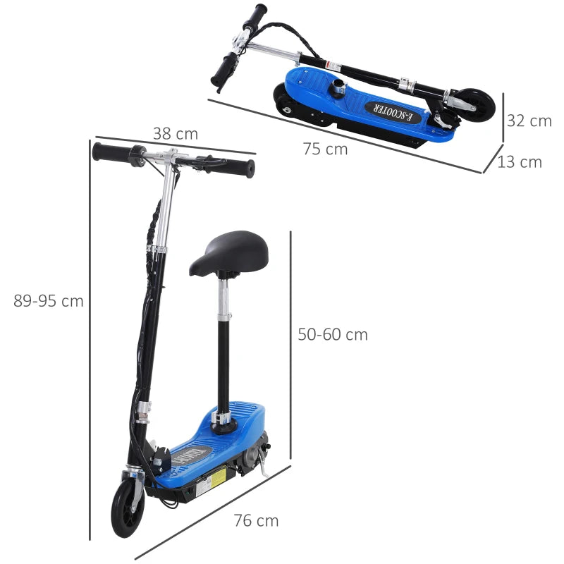 Blue Foldable Kids Electric Scooter with Brake Kickstand