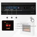 Black Electric Fireplace Heater with Remote Control and LED Flame Effect