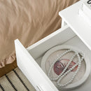 Modern White 2-Drawer Bedside Table Nightstand for Bedroom