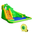 Kids Crocodile Bouncy Castle with Slide & Water Pool - Green