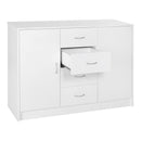 White Four-Drawer Storage Cabinet with Two Doors for Kitchen & Living Room
