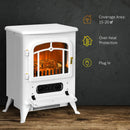White Electric Stove Fireplace, Flame Effect, 950/1850W