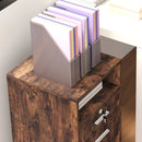 Wood-Effect 2-Drawer Filing Cabinet with Wheels