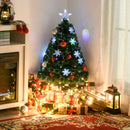 Green Fibre Optic Christmas Tree with Colourful LED Lights and Snowflake Ornaments