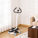 Blue Adjustable Step Machine with LCD Screen & Handlebars