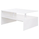 White 2-Tier Coffee Table with Storage and Open Shelf