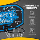 Blue & White Wall Mounted Mini Basketball Hoop Set for Teens & Adults