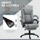 Grey Swivel Office Chair with Footrest and Wheels