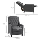 Deep Grey Wingback Recliner Chair with Leg Rest