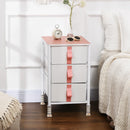 Pink Fabric 3-Drawer Storage Cabinet