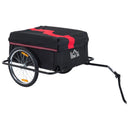 Red & Black Folding Cargo Bike Trailer with Removable Cover