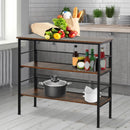 3-Tier Industrial Style Metal Storage Shelf - Black/Brown