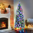 5FT Tall Pre-lit Slim Green Christmas Tree with 250 LED Lights