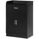 Black Modern Storage Cabinet with Drawer and Shelf