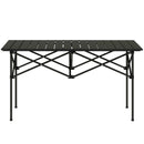Black Portable Aluminium Two-Seater Table with Roll-Up Top
