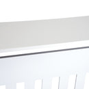 White Vertical Slatted Radiator Cover Cabinet - 78L x 19W x 81H