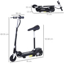Black Electric Ride-On Scooter Toy with 120W Motor and 2 x 12V Battery
