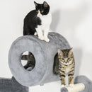 Grey Wall-Mounted Cat Tree with Steps, Perch, Cat House - 4PCs